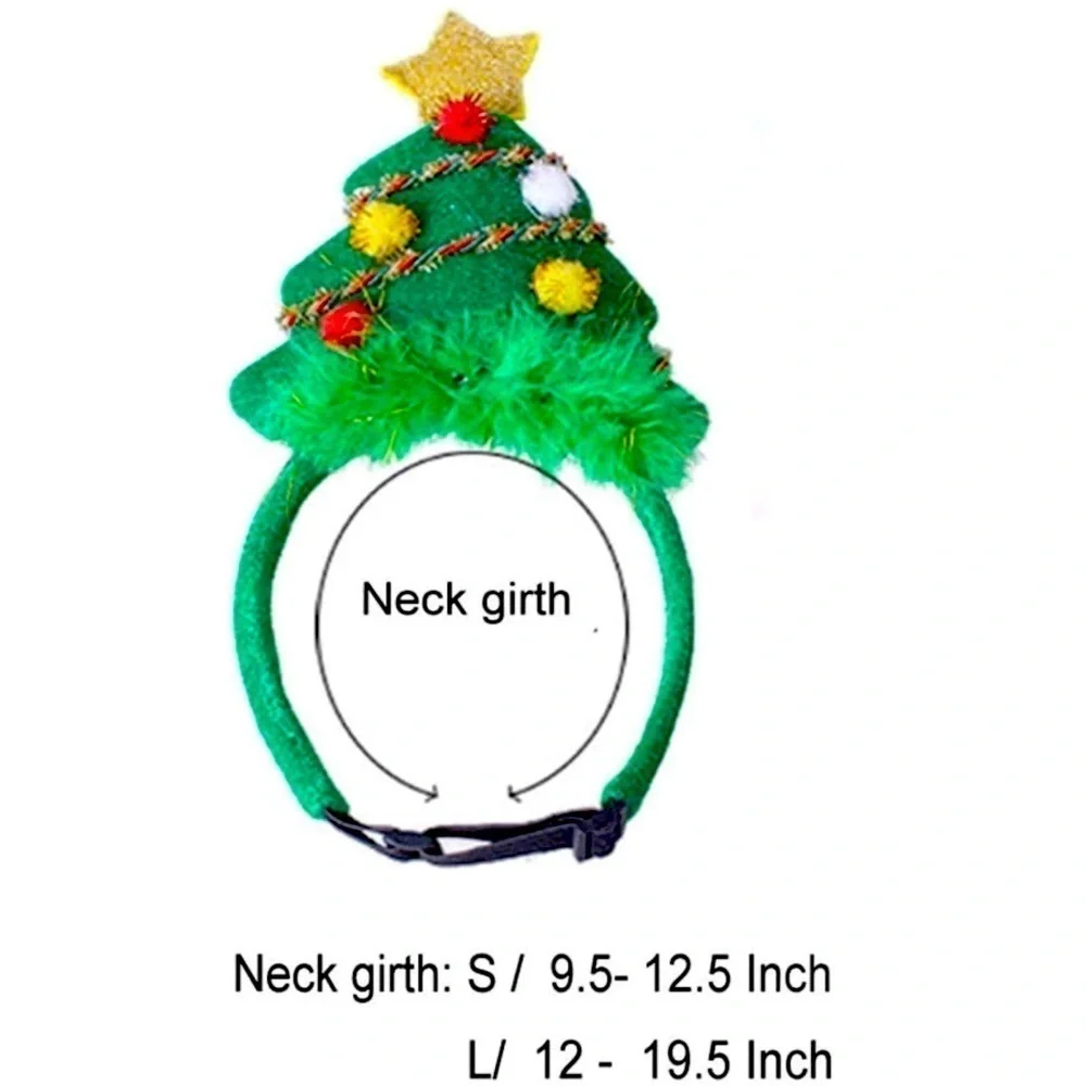 SPOT Dog Christmas Headband Holiday Hat Adjustable Festive Tree Medium / Large